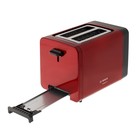 Тостер Bosch TAT4P424, 970 Вт, 6 режимов прожарки, 2 тоста, красно-чёрный - фото 9076323