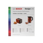 Тостер Bosch TAT4P429, 970 Вт, 6 режимов прожарки, 2 тоста, коричнево-чёрный - фото 9076336