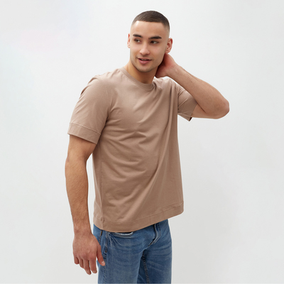 Футболка мужская MINAKU: Basic line MAN бежевая, размер 54
