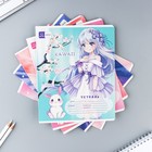 Тетрадь в клетку, 12 листов, А5, на скрепке, блок №2 «Аниме» МИКС - Фото 2