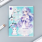 Тетрадь в клетку, 12 листов, А5, на скрепке, блок №2 «Аниме» МИКС - Фото 4