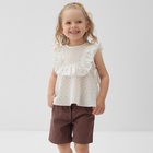 Блузка для девочки MINAKU: Cotton collection, белая, рост 122 см - Фото 5