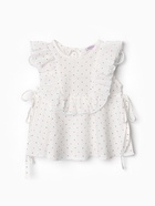 Блузка для девочки MINAKU: Cotton collection, белая, рост 122 см - Фото 7