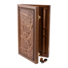 Нарды деревянные большие, резные "Мишки в лесу", доска из массива бука, патина, 50 х 58 см - фото 25622777