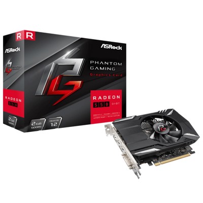 Видеокарта RADEON ASRock 550 Phantom Gaming, 2 Гб, 64 bit, GDDR5, DVI, HDMI, DP