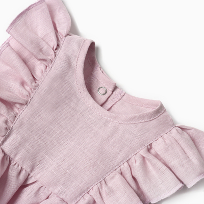 Боди для девочки с рюшей «Крошка Я» Linen, рост 74-80, сиреневое