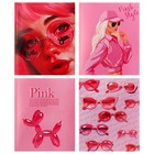 Тетрадь 48 листов в клетку Barbie pink style, обложка мелованный картон, выборочный УФ-лак, блок офсет, 4В, МИКС - Фото 1