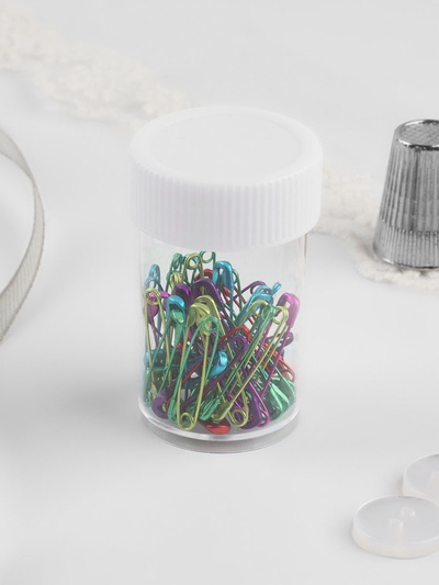 Булавки английские, 22 мм, 50 шт., разноцветные