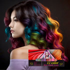 Мелки для волос с расческой, набор 14 цветов (2+12) - фото 9524515