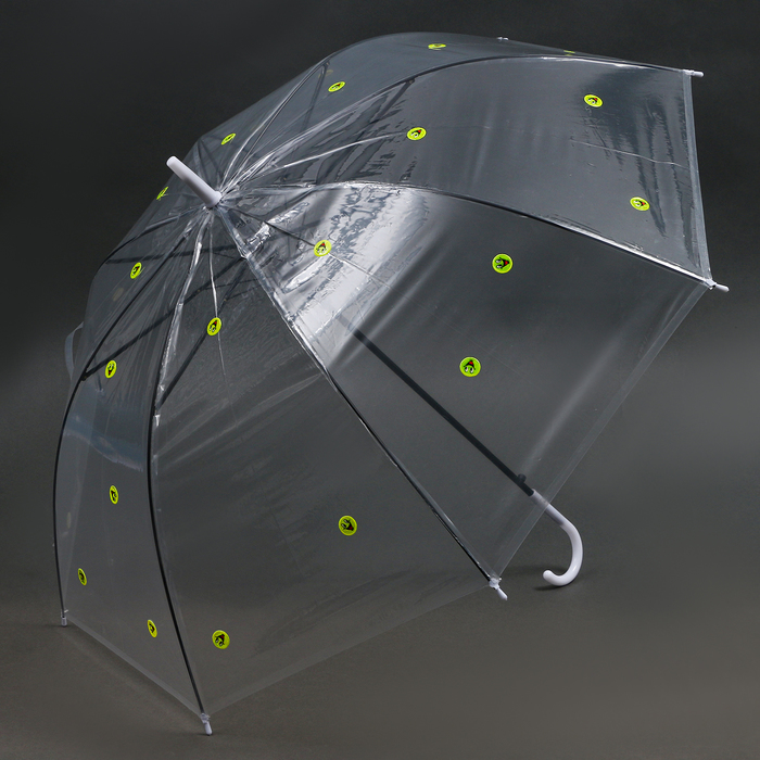 Зонт детский прозрачный с наклейками «Cмайлики», d=90см - фото 1906606358