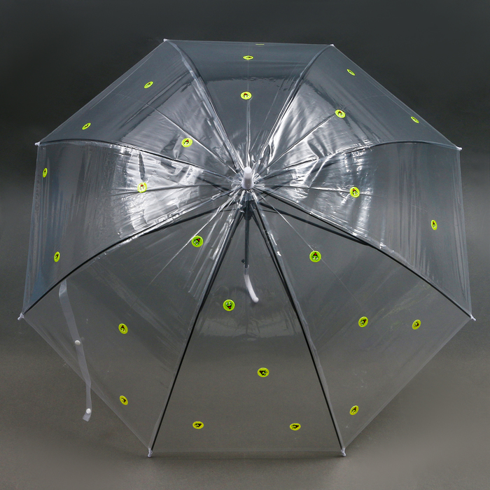 Зонт детский прозрачный с наклейками «Cмайлики», d=90см - фото 1906606359