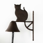 Колокол сувенирный чугун "Котик" 18х10х25 см - Фото 3