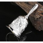 Колокольчик металлический с гравюрой, 11.3×5.4 см, серебро - Фото 2