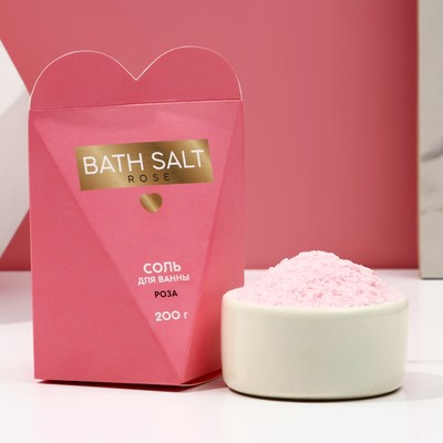 Cоль для ванны «Bath Salt», 200 г, аромат роза, ЧИСТОЕ СЧАСТЬЕ