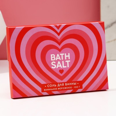 Соль для ванны Bath Salt, 100 г, аромат ванильного мороженого, Чистое счастье