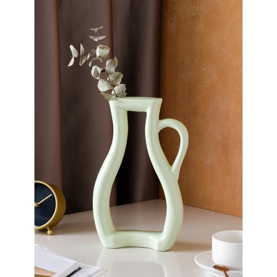 Ваза керамическая "Кувшин", настольная, ментол, 32 см