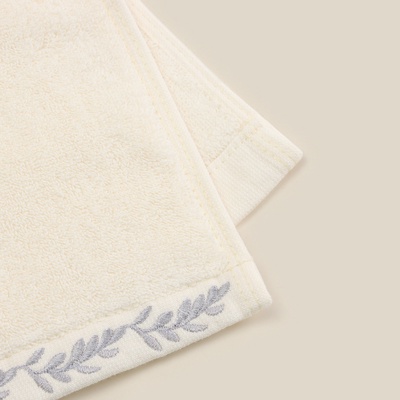Полотенце махровое SL HOME: Floral «Айвори» 50×90 см, хлопок 100%, бежевое
