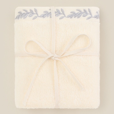 Полотенце махровое SL HOME: Floral «Айвори» 50×90 см, хлопок 100%, бежевое
