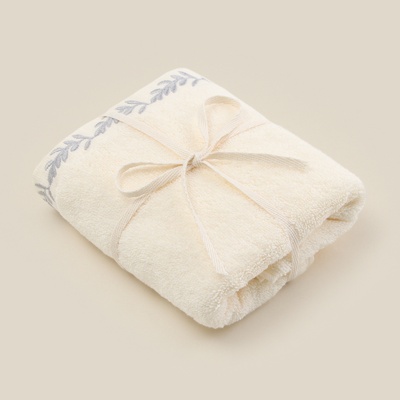 Полотенце махровое SL HOME: Floral «Айвори» 50×90 см, хлопок 100%, бежевое
