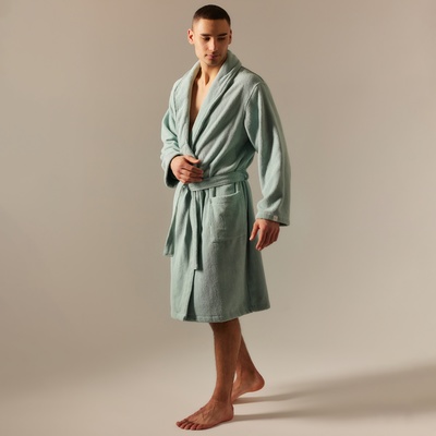 Халат махровый мужской SL HOME: Basic «Аззура», размер M, хлопок 100%, мятный