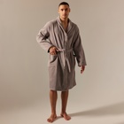 Халат махровый мужской SL HOME: Basic «Софт Мист», размер M, хлопок 100%, серый - Фото 4