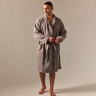 Халат махровый мужской SL HOME: Basic «Софт Мист», размер L, хлопок 100%, серый - Фото 1