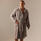 Халат махровый мужской SL HOME: Basic «Софт Мист», размер L, хлопок 100%, серый - Фото 3