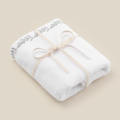 Полотенце махровое SL HOME: Floral «Блан де Блан», 90×150 см, хлопок 100%, белое