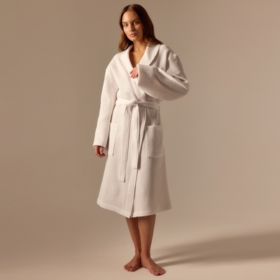 Халат вафельный женский SL HOME: Basic «Блан де Блан», размер 46-48, белый