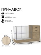 Прилавок с местом под кассу справа «Классик 2», 1350×480×900, ЛДСП, стекло, цвет дуб сонома 10354392