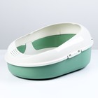 Лоток для кошек с сеткой и бортом "Космо" 51,9 x37,8 x 21,3 см, зеленый - фото 24573579