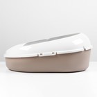 Лоток для кошек с бортом, сеткой и совком «Космо» 51.9×37.8×21.3 см, коричневый - Фото 4