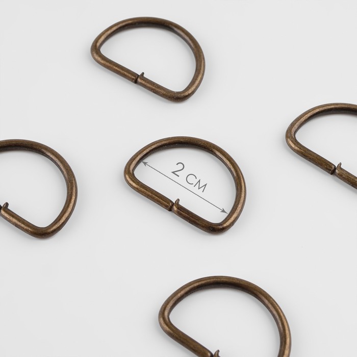 УЦЕНКА Полукольцо для сумок, d=20 мм, толщина - 2.5 мм, антик, цена за 1 штуку - Фото 1