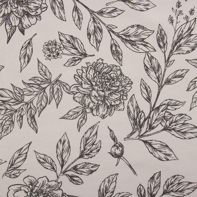 Скатерть «Этель» Black flowers, 149×220 см, 100% хлопок, саржа 190 г/м²