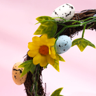 Венок пасхальный "Яйца и цветы" 20х18х4 см - фото 9295208