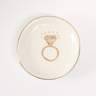 Сувенир керамика подставка под кольца "Кольцо с бриллиантом" 10,5х10х1,6 см - Фото 4
