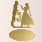 Топпер для торта «Молодожёны», золотой - Фото 3