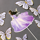 Набор для украшения «Девушка с бабочками», набор 7 шт., цвет фиолетовый - фото 321155163