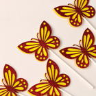 Набор для украшения «Бабочки», набор 5 шт., цвет красный - фото 321155169