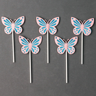 Топпер для торта «Бабочки», набор 5 шт., розовый - Фото 2