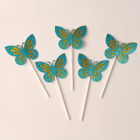 Топпер для торта «Бабочки», набор 5 шт., синий - Фото 2