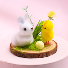 Пасхальный декор «Зайчик и цыпленок на полянке» 8 × 8 × 7 см - фото 9295393