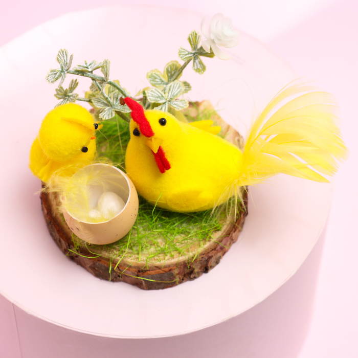 Пас×альный декор «Курочка с цыплятами» 8 × 8 × 7 см