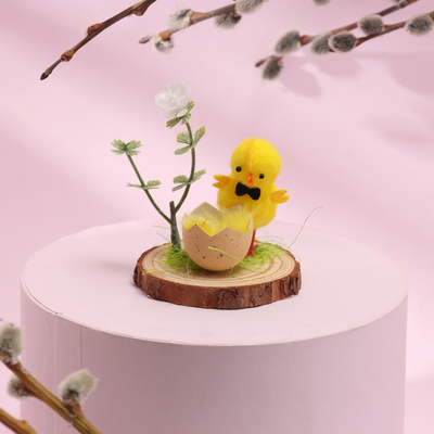 Пасхальный декор «Цыпленок на полянке» 8×8×7 см