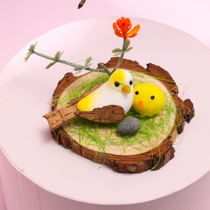 Пас×альный декор «Пташка и птенчик» 8 × 8 × 7 см