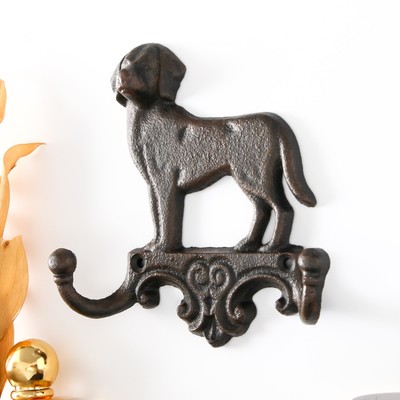 Крючки настенные «Собака», ключница декоративная, чугун, 16×4×16 см