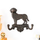 Крючки настенные «Собака», ключница декоративная, чугун, 16×4×16 см - Фото 2