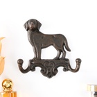 Крючки настенные «Собака», ключница декоративная, чугун, 16×4×16 см - Фото 4