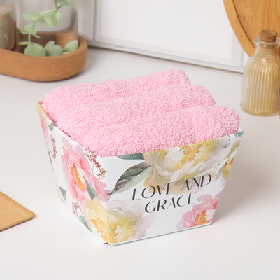 Набор полотенец «Этель» Love and grace, 35×50 см - 3 шт., 100% хлопок, махра 340 г/м²