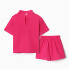 Комплект (блузка и шорты) для девочки MINAKU, цвет фуксия, рост 122 см - фото 25330499